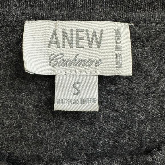 Anew Dark Gray 100% Cashmere Pullover Sweater Size Small Winter Cozy Basics - Picture 4 of 5